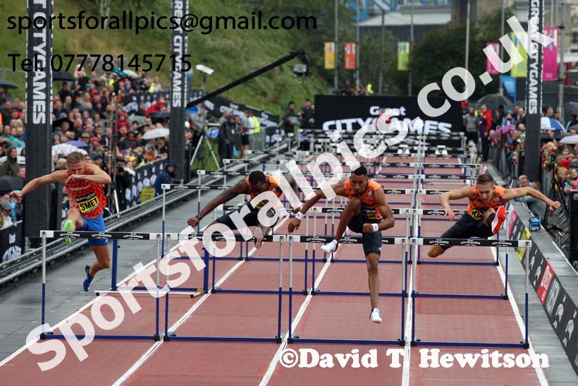 Mens 110 metres hurdles, 2018 Great North CityGames. Photo: David T. Hewitson/Sports for All Pics